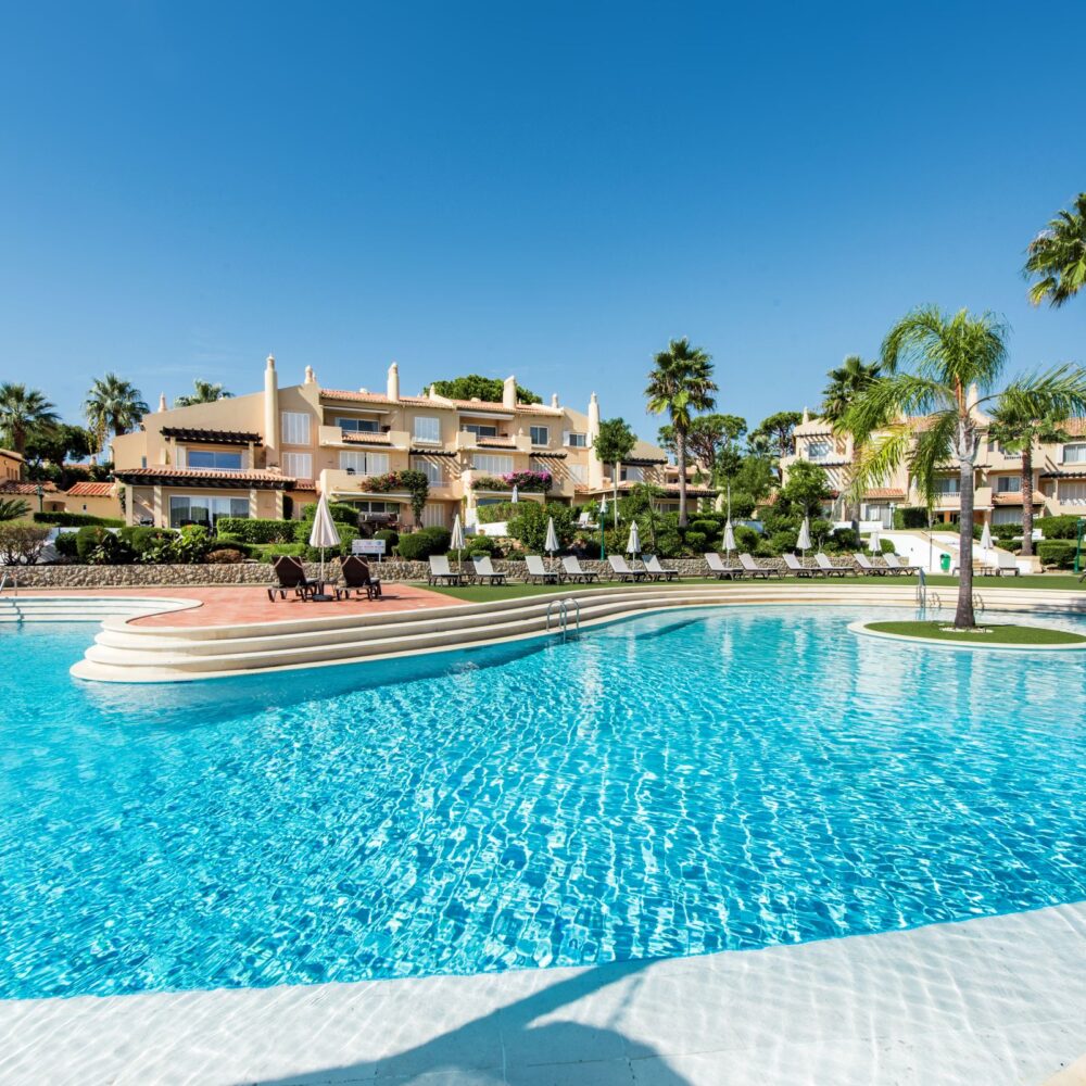 Two bedroom apartment for sale within Sao Lourenco resort, Quinta do Lago pool view